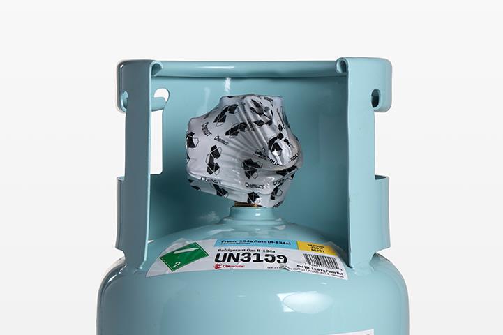 blue canister with freon tm 134a auto r-134a label