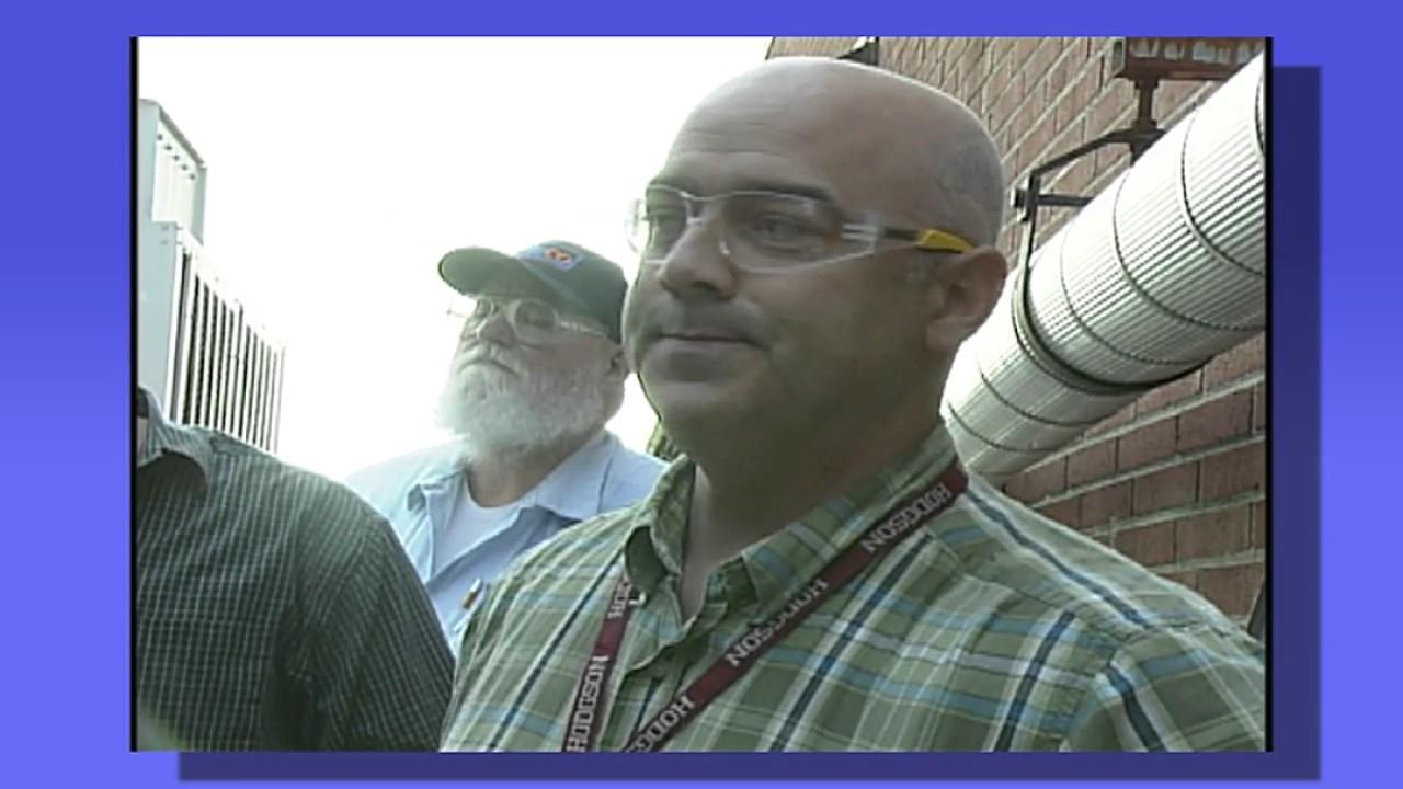 man wearing safety glasses